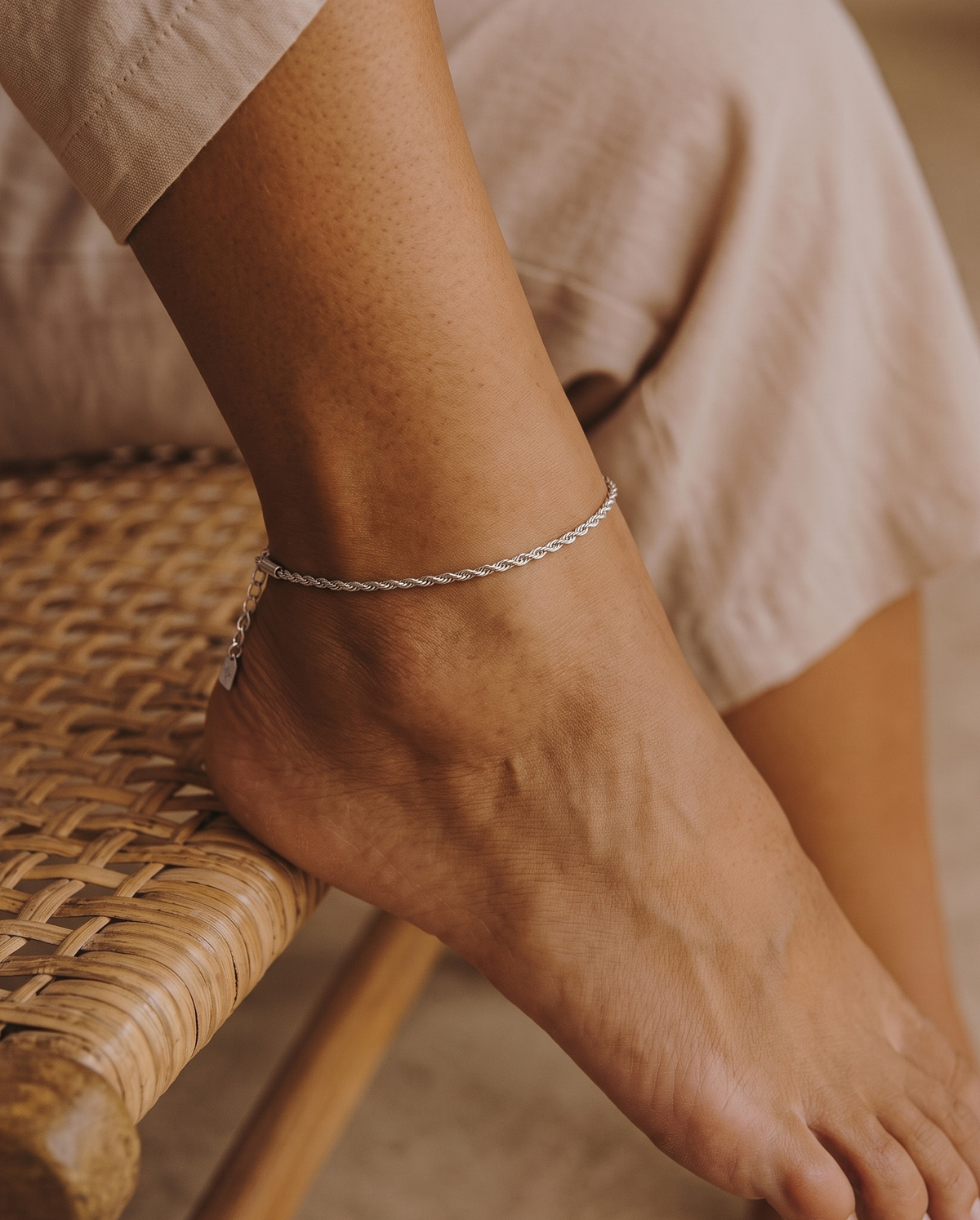 1.5mm Riviera anklet – Steel