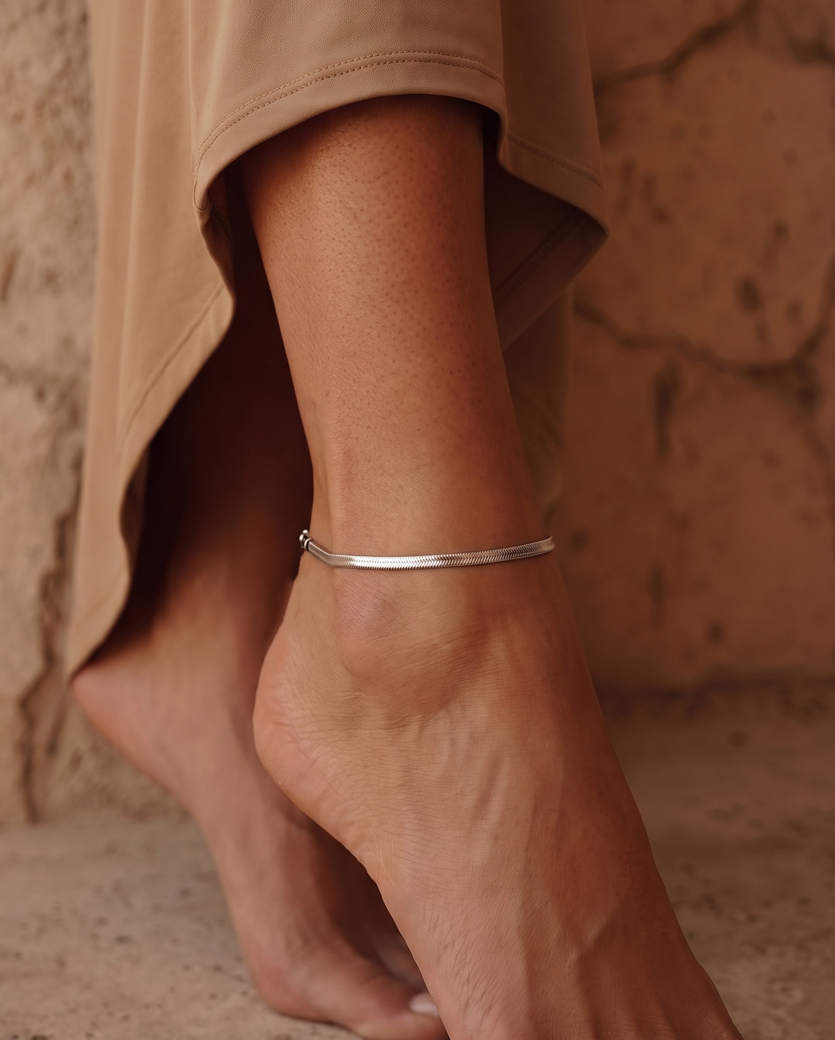 2mm Afra anklet – Steel