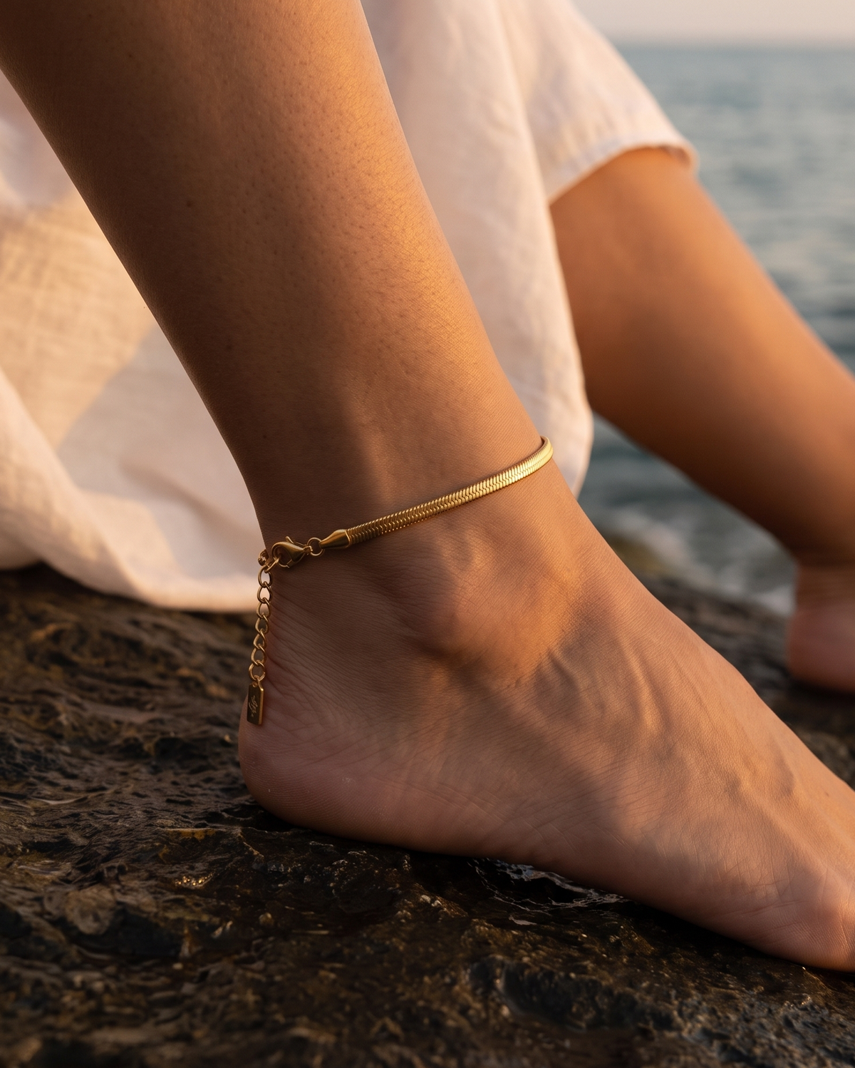 3mm Afra anklet – Gold