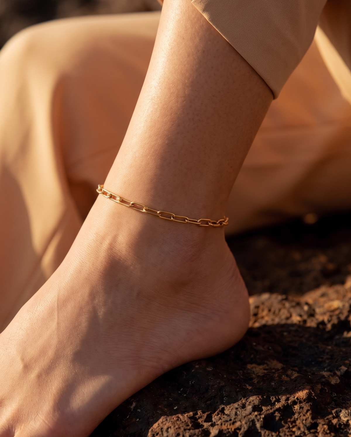 3mm Ezia anklet – Gold