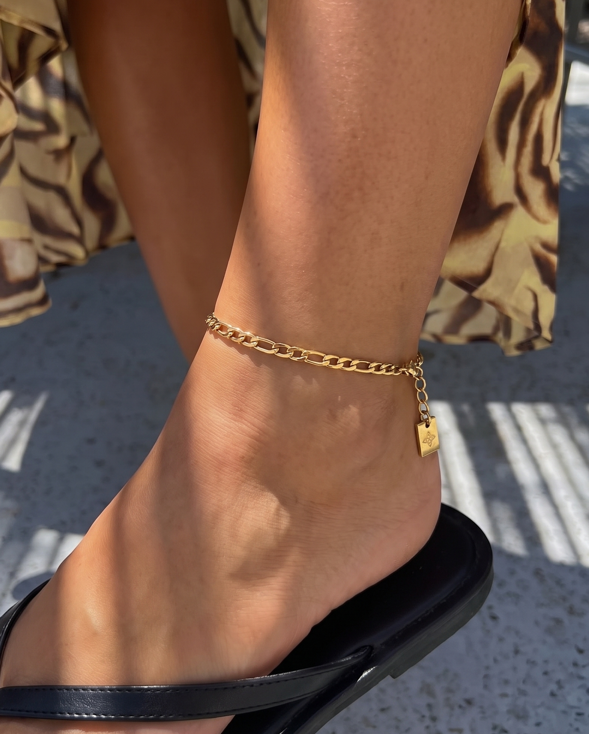 3mm Zefira anklet – Gold