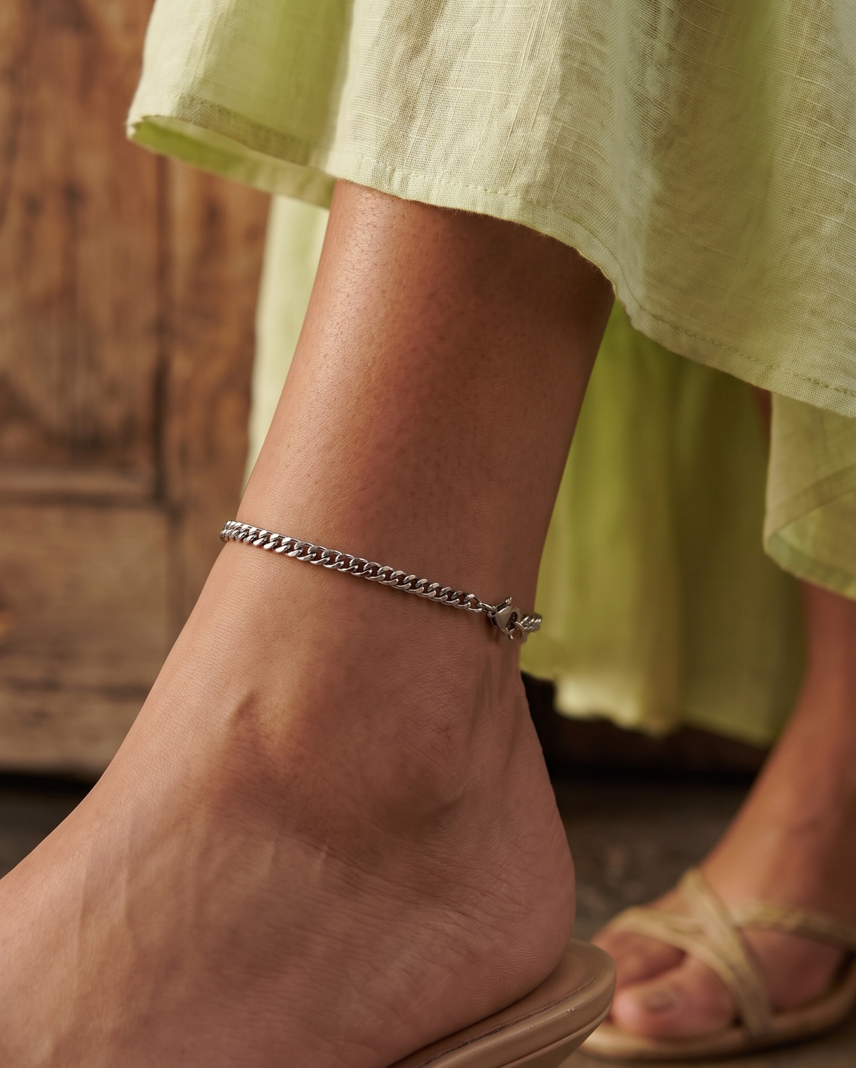 3mm Zola anklet – Steel