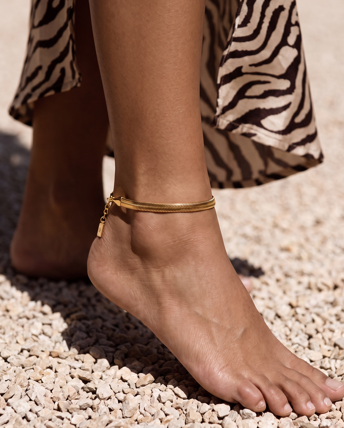 5mm Afra anklet – Gold