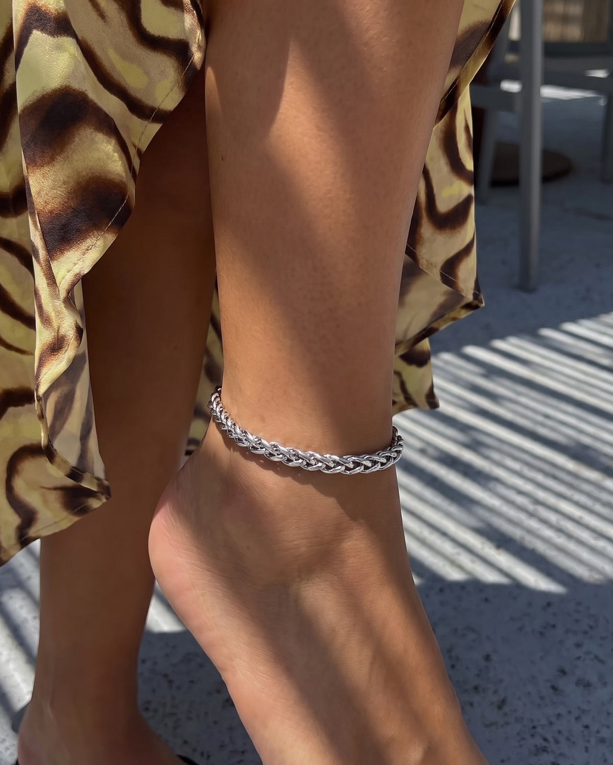 5mm Delfina anklet – Steel