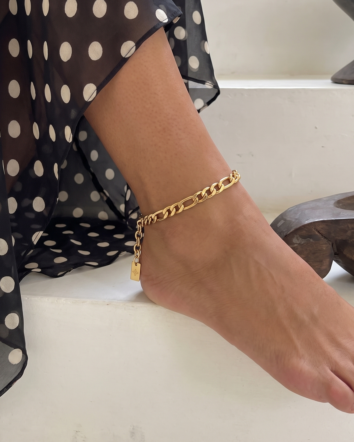 5mm Sira anklet – Gold