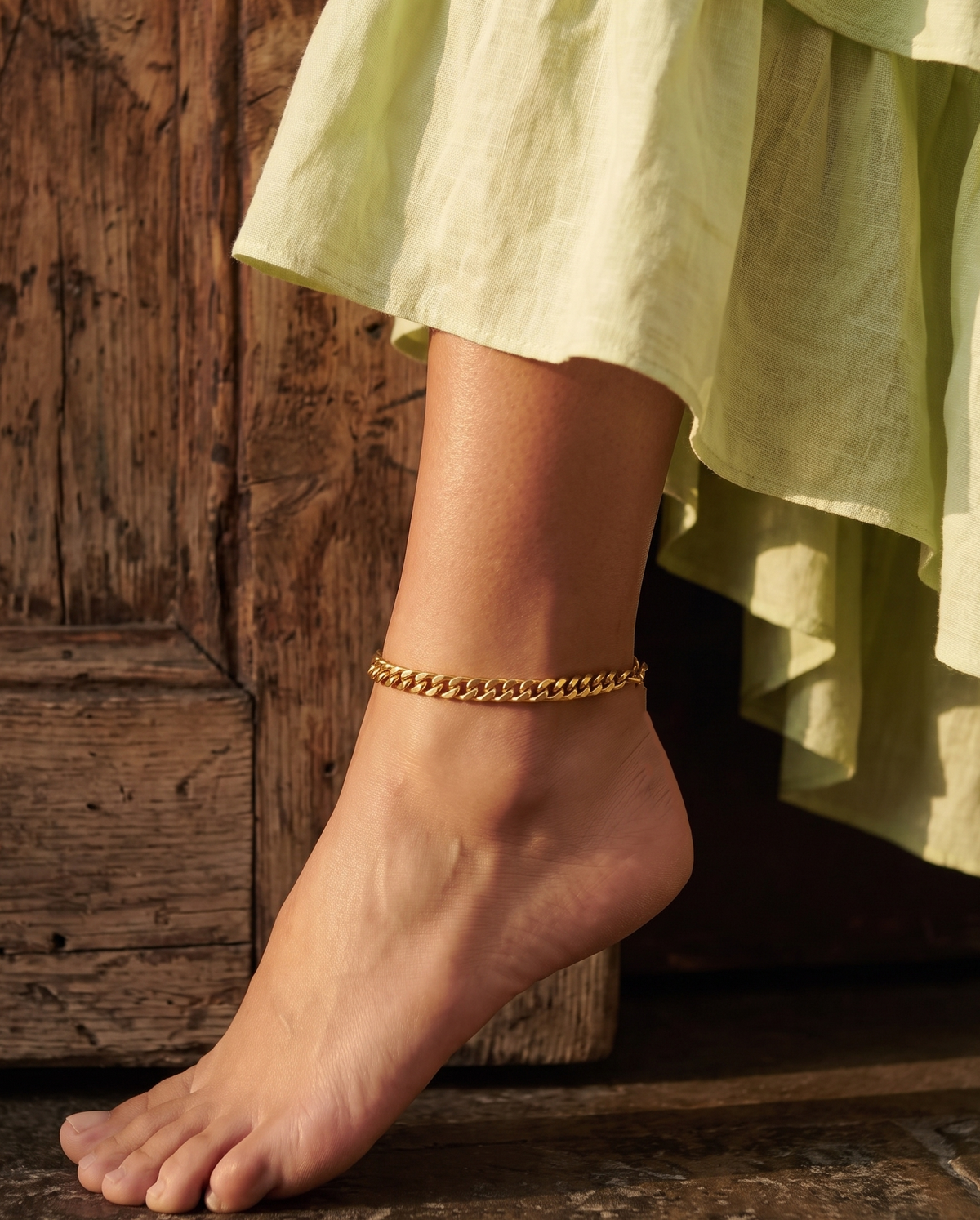 5mm Zola anklet – Gold