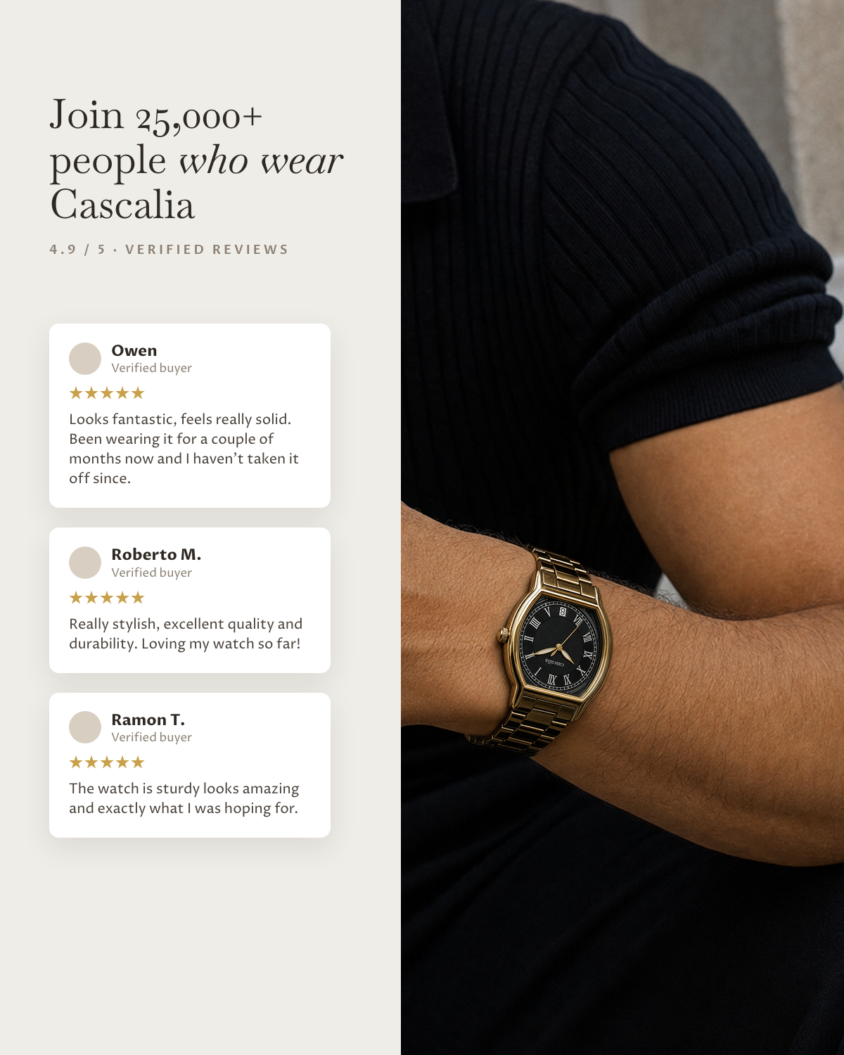Caratello Gold Automatic Black: verified customer reviews