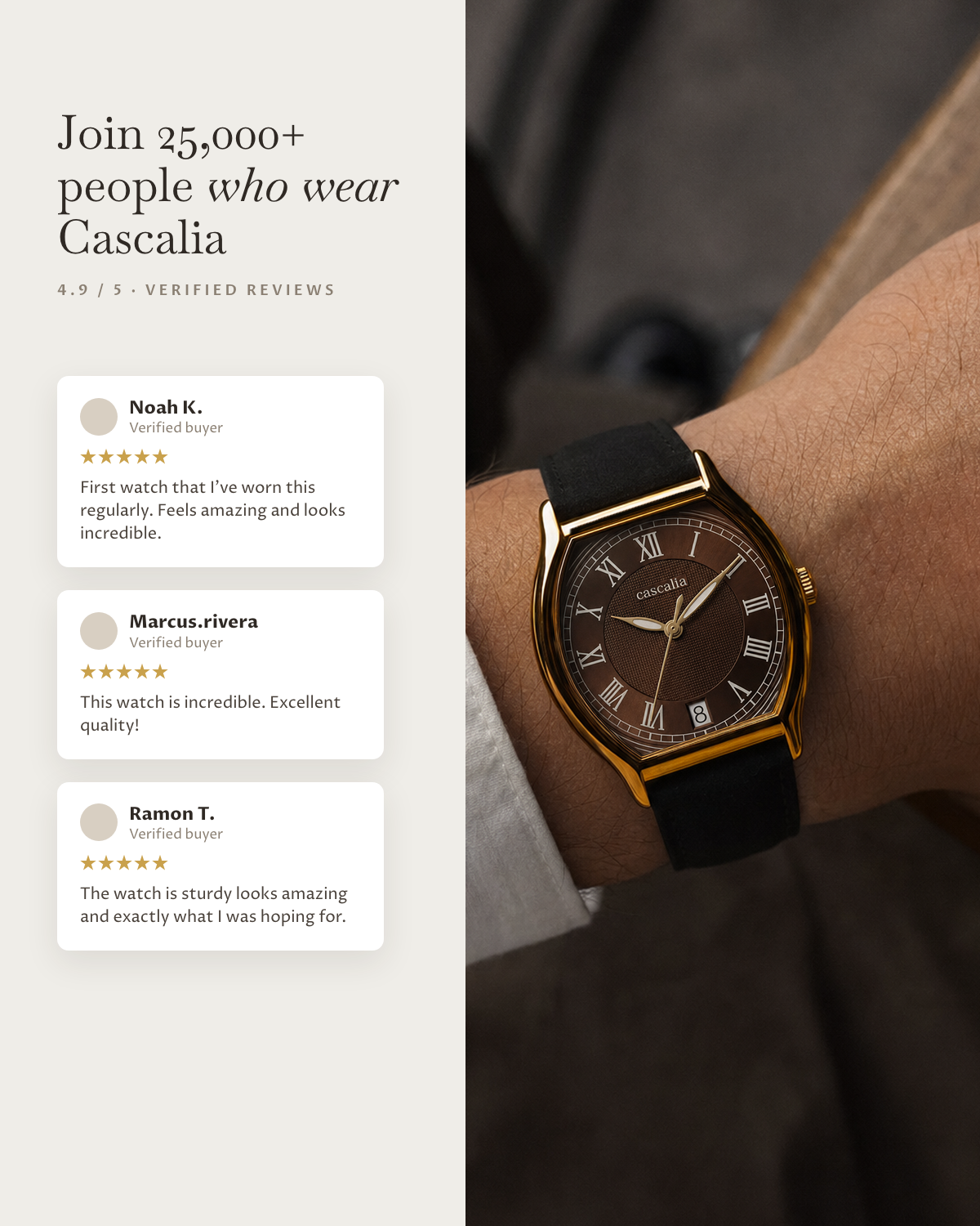 Caratello Gold Automatic Brown: verified customer reviews