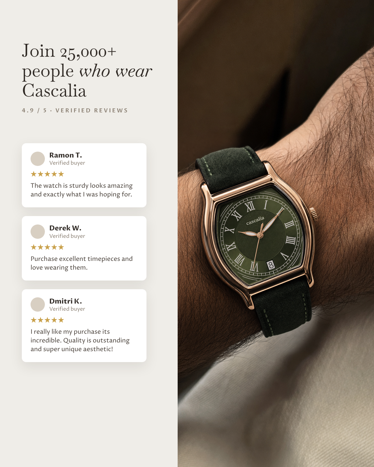 Caratello Rosegold Automatic Green: verified customer reviews