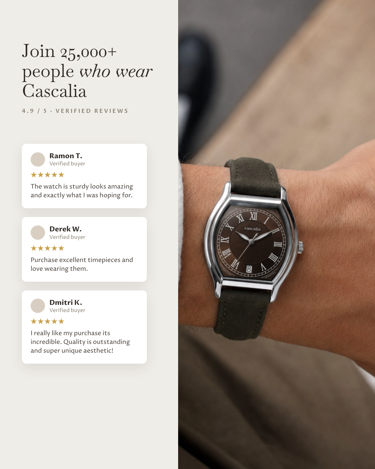Caratello Steel Automatic Brown: verified customer reviews
