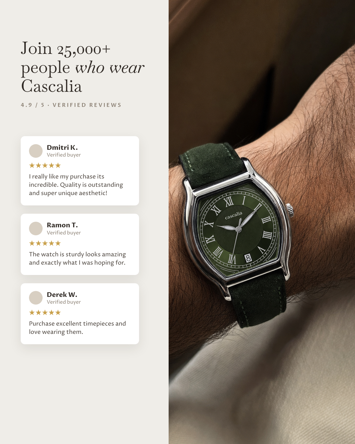 Caratello Steel Automatic Green: verified customer reviews