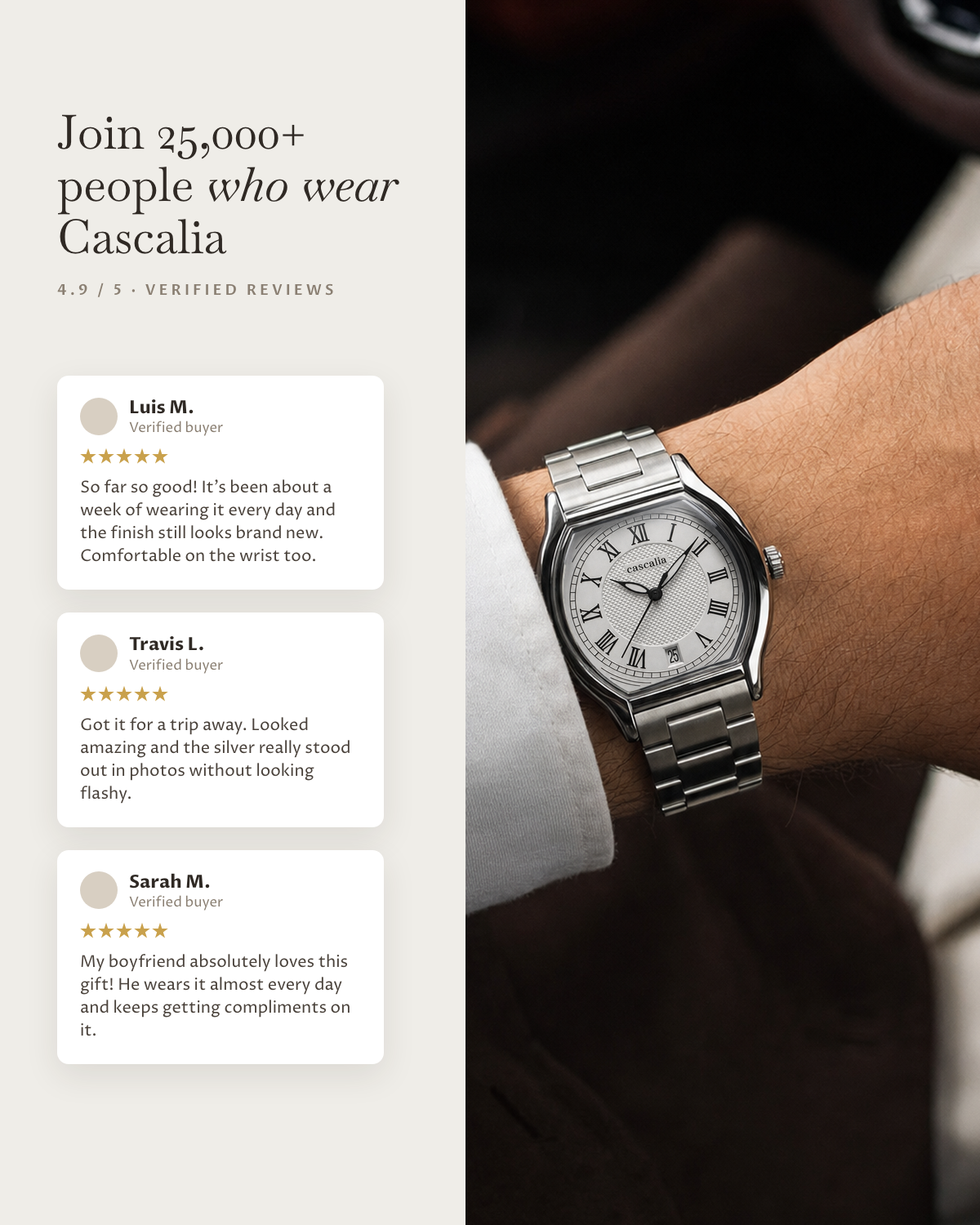 Caratello Steel Quartz: verified customer reviews