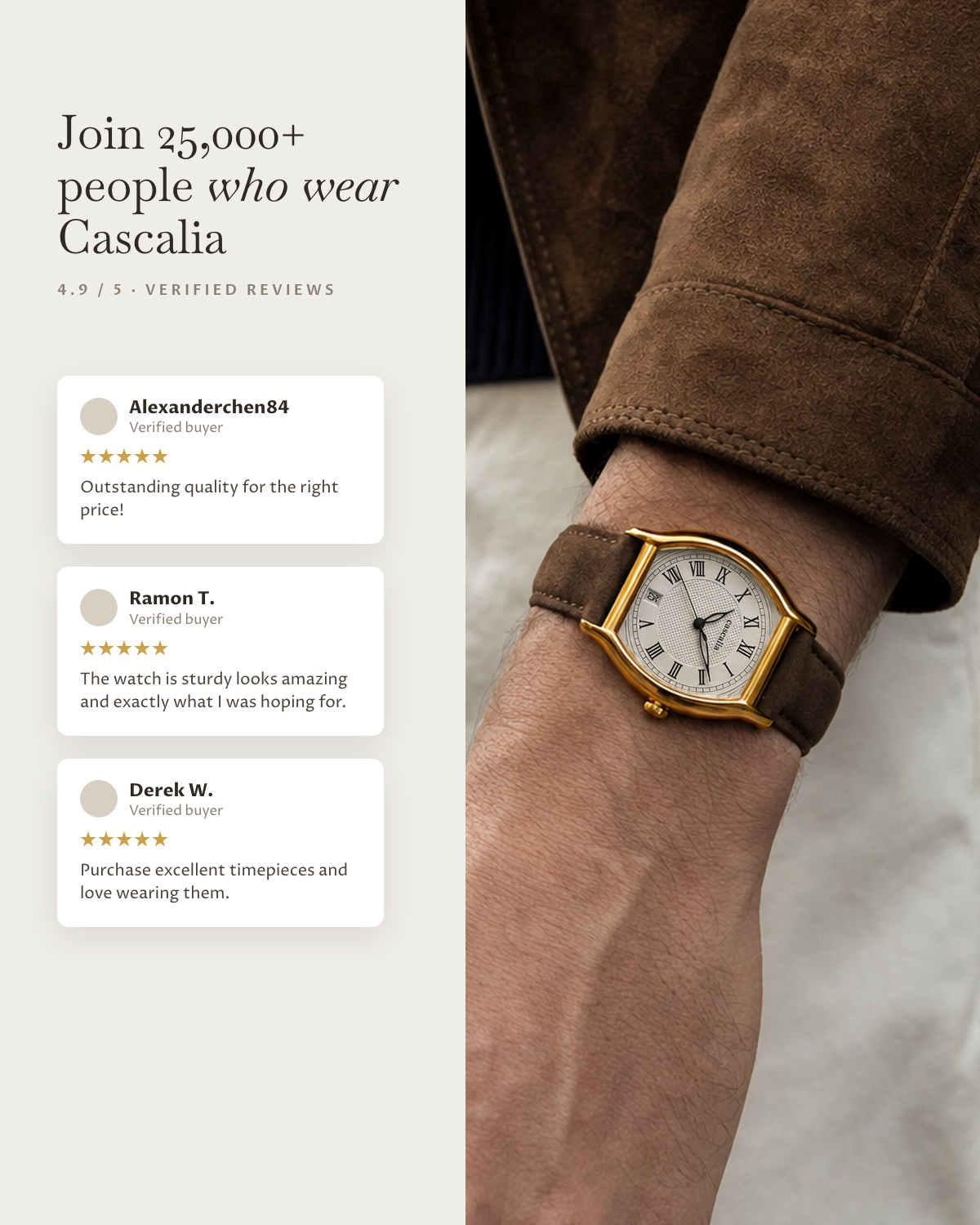 Caratello Yellow gold Quartz: verified customer reviews