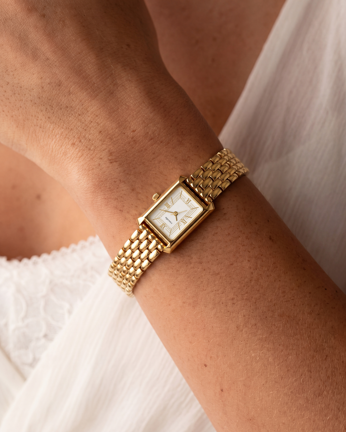 Muse Gold on the wrist