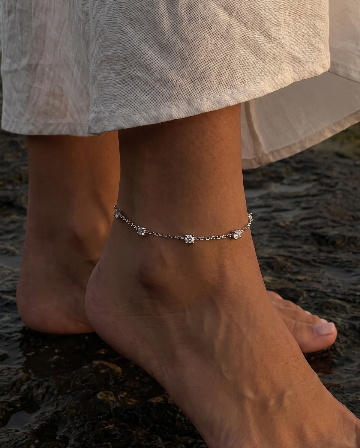 Rachele anklet – Steel