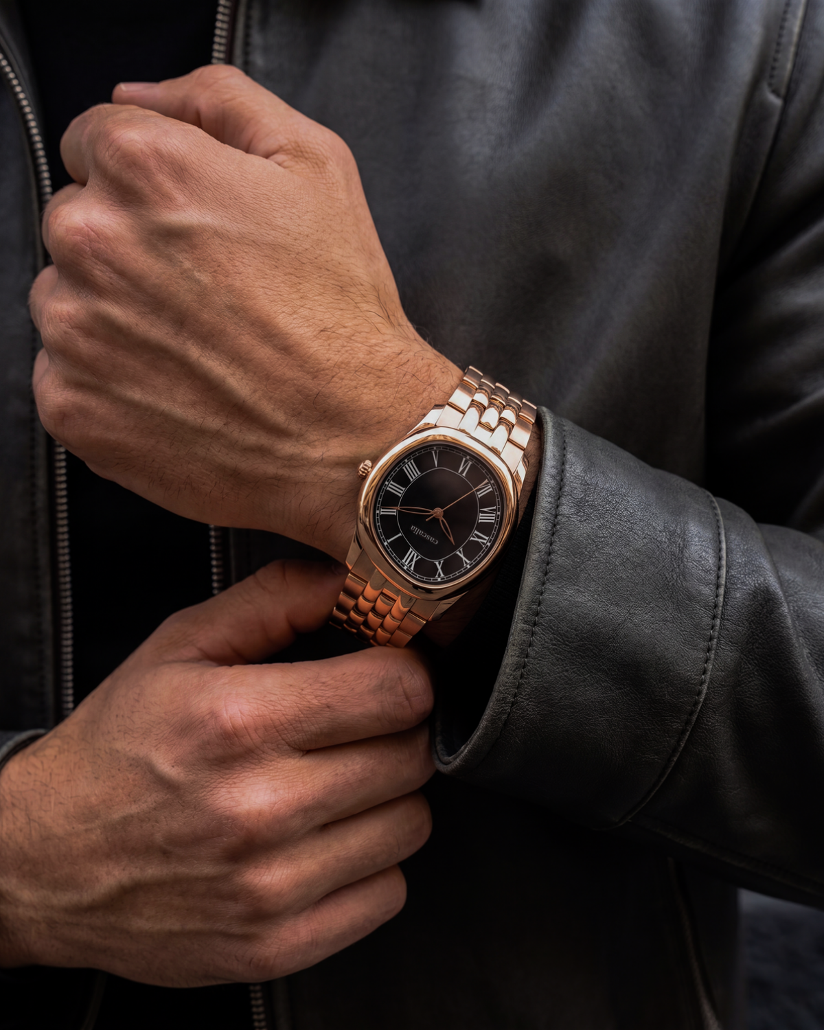Tero Rosegold Black on the wrist