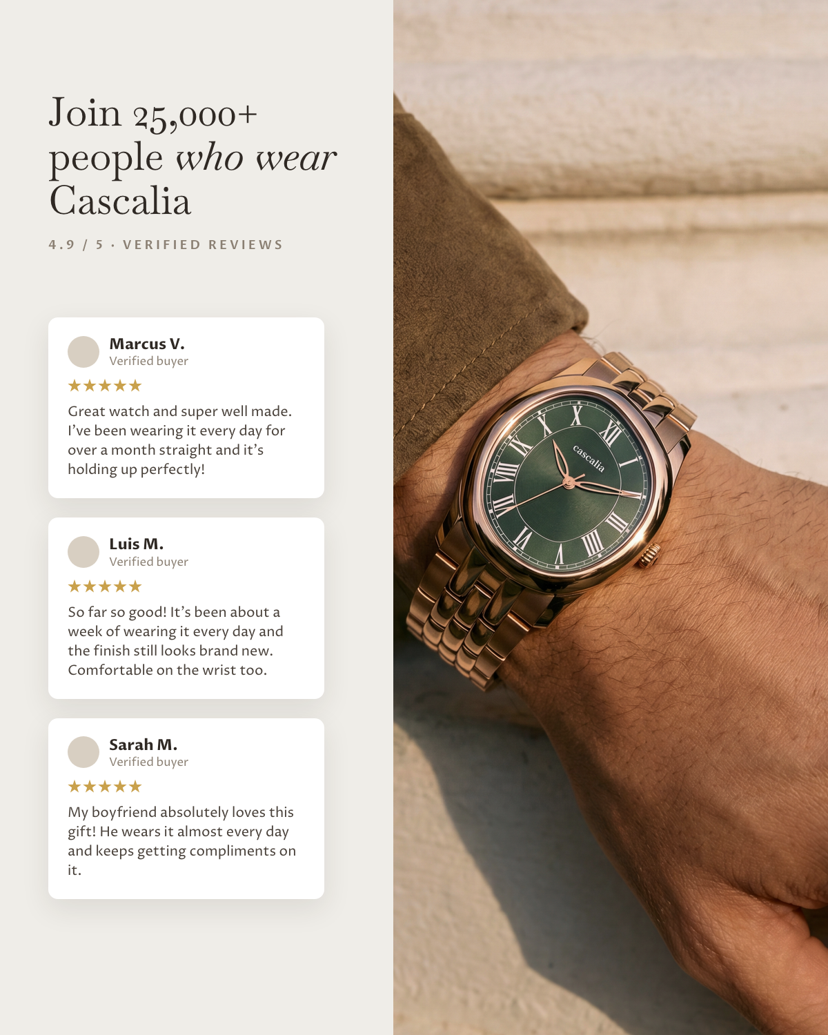 Tero Rosegold Green: verified customer reviews