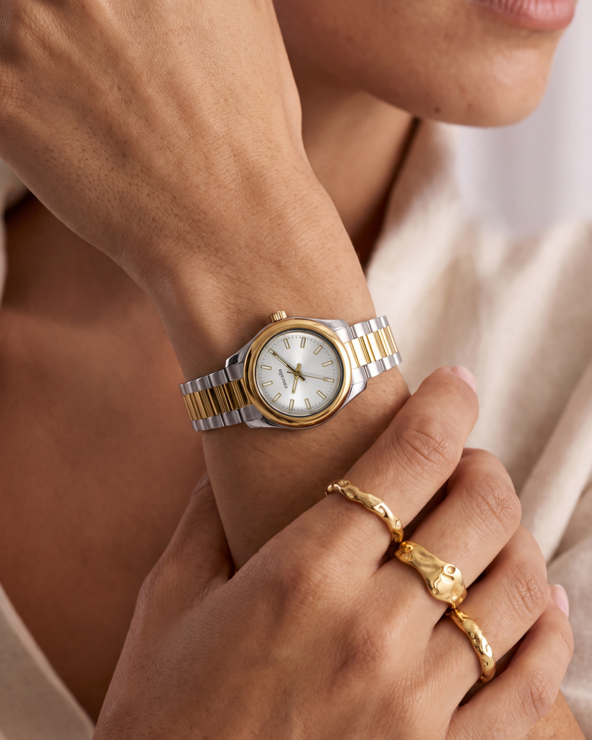 Vela two tone on the wrist