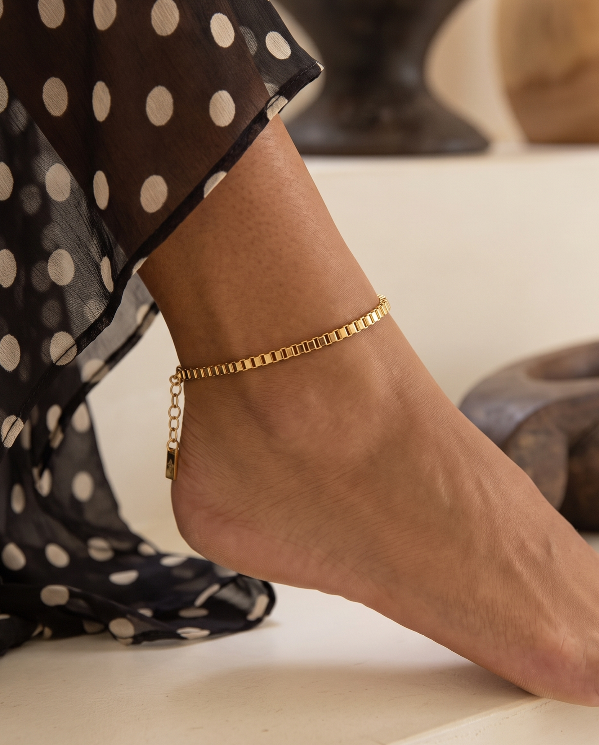 3mm Veda anklet – Gold