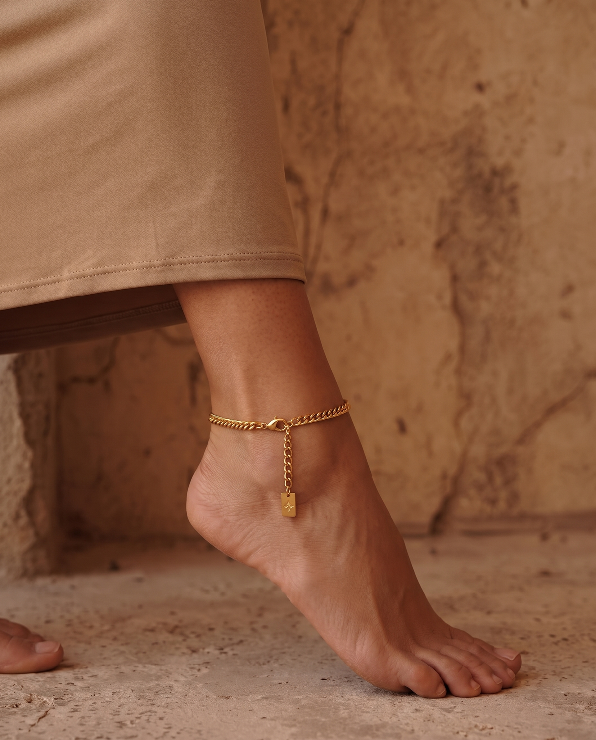 3mm Zola anklet – Gold