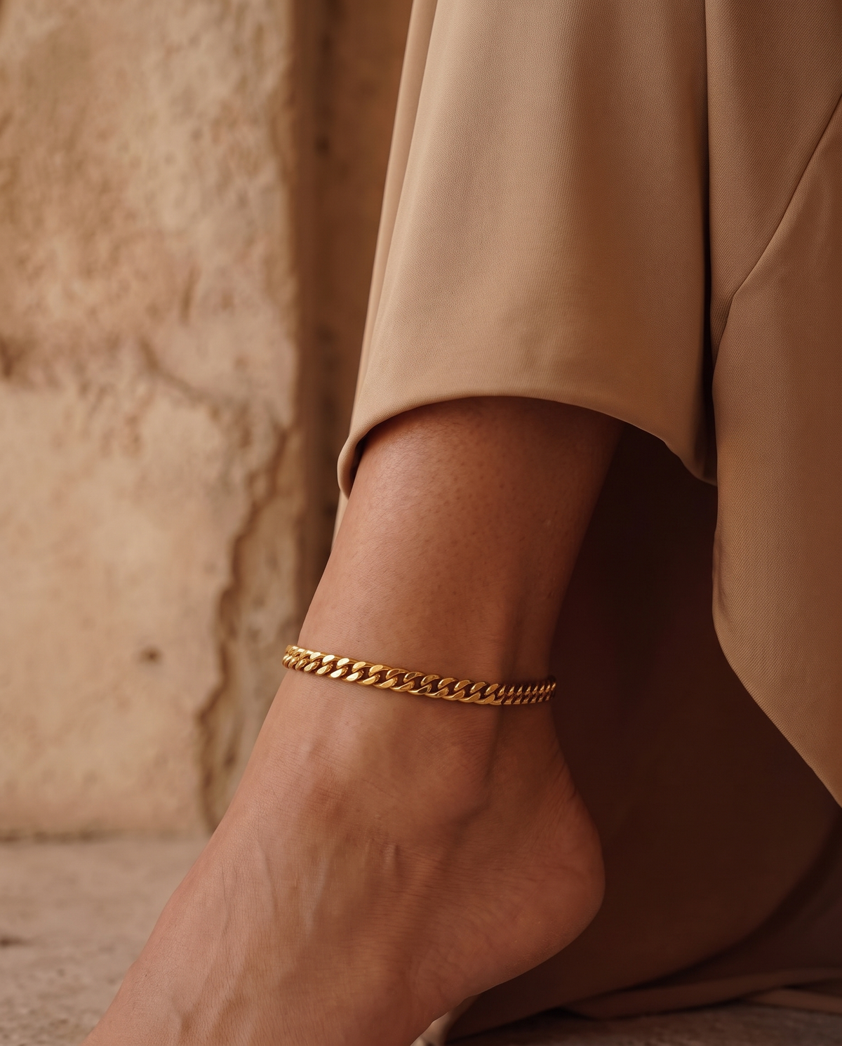 5mm Zola anklet – Gold