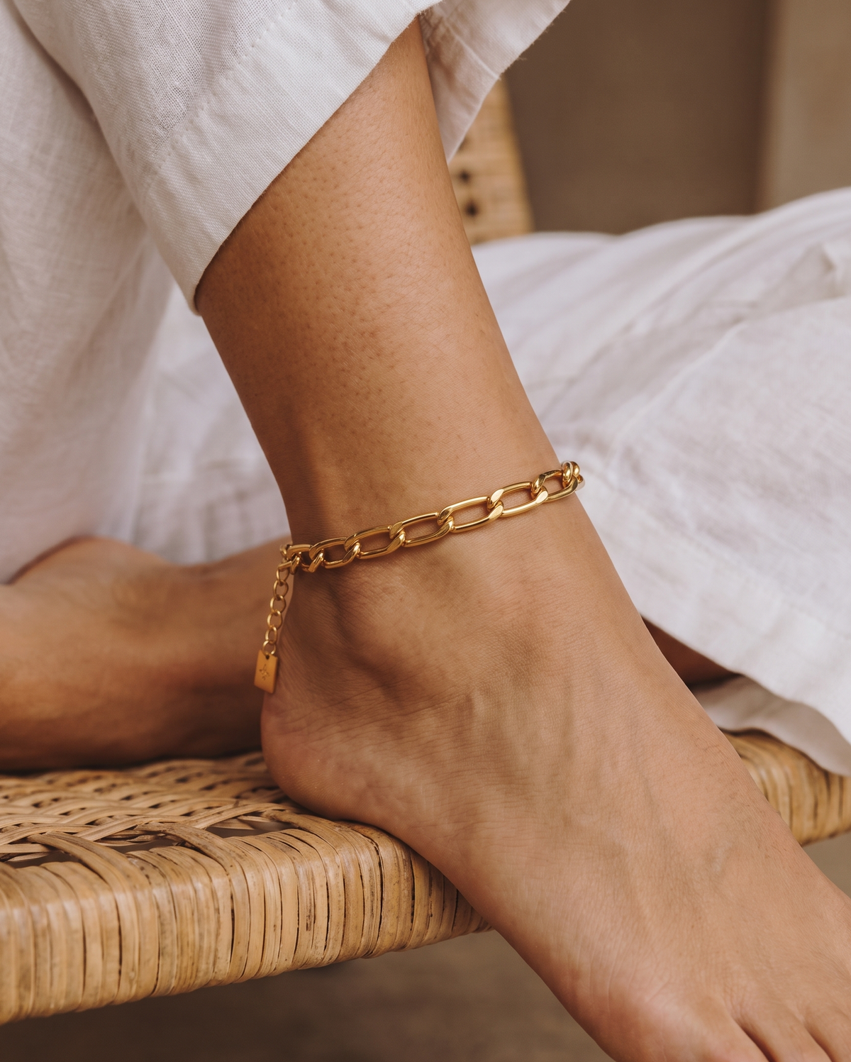 6mm Zefira anklet – Gold