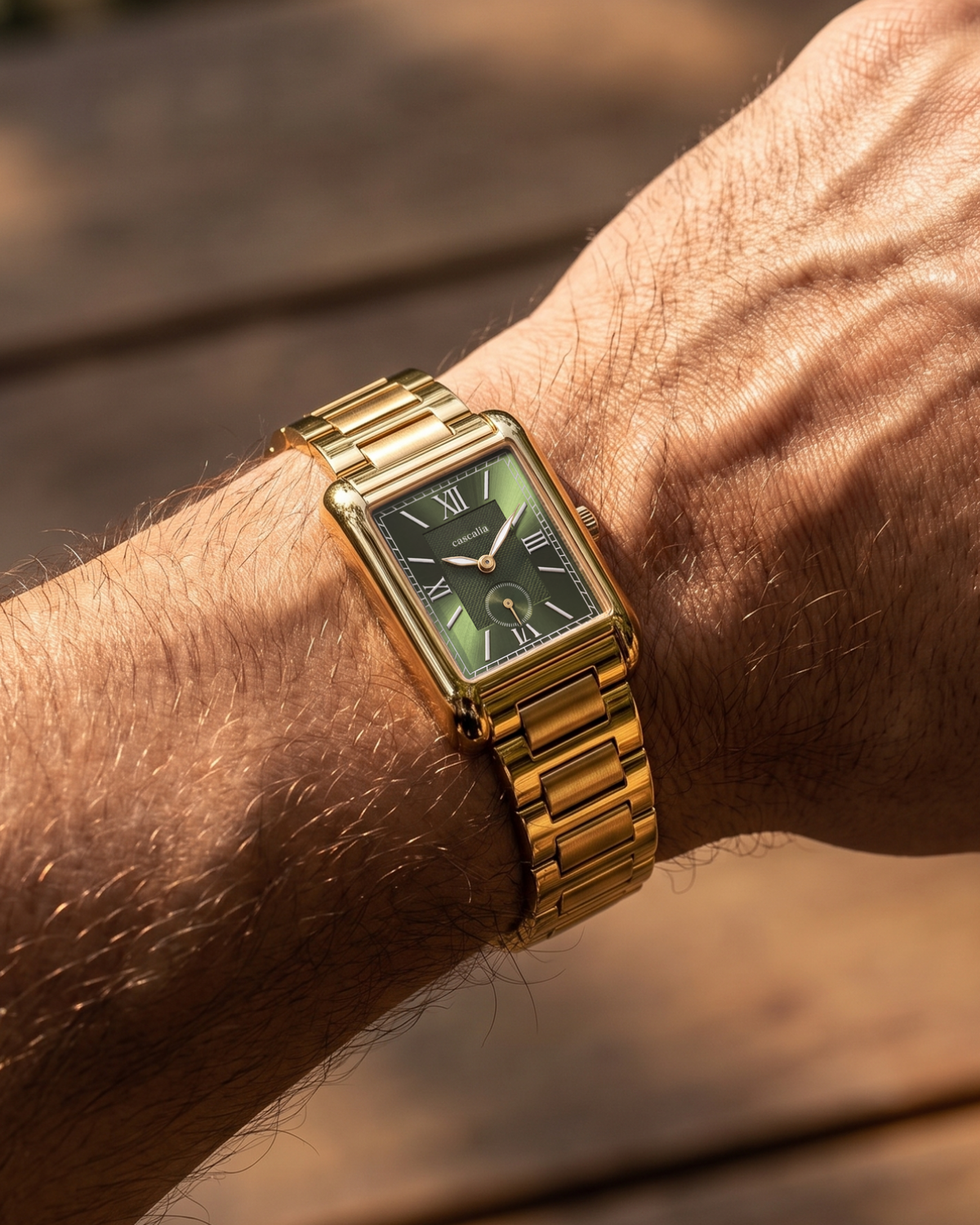 Arco Gold Green on the wrist