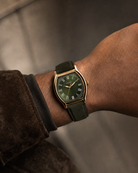 Caratello Gold Automatic Green on the wrist