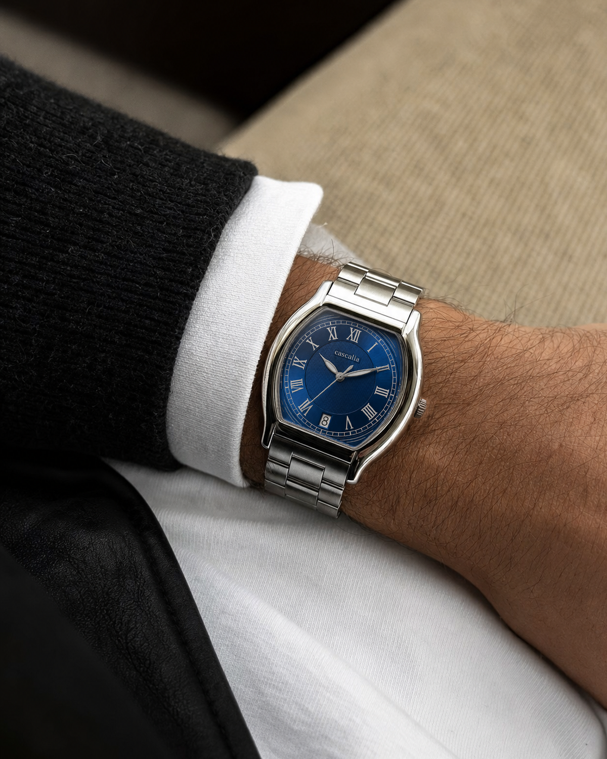 Caratello Steel Automatic Blue on the wrist
