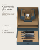 Caratello Yellow gold Quartz in the box: gold bracelet, four suede straps, watch box and travel box