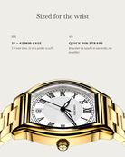 Caratello Yellow gold Quartz: 35 × 43 mm case, 7.3 mm thick