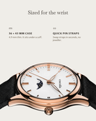 Cena Rosegold: 36 × 43 mm case, 4.9 mm thick