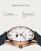Cena Rosegold: 36 × 43 mm case, 4.9 mm thick
