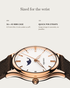 Cena Rosegold: 36 × 43 mm case, 4.9 mm thick