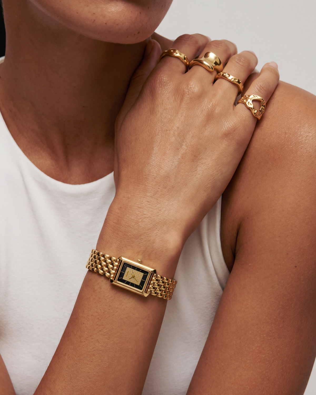Muse Gold on the wrist