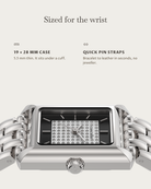 Muse Steel Diamond: 19 × 28 mm case, 5.5 mm thick