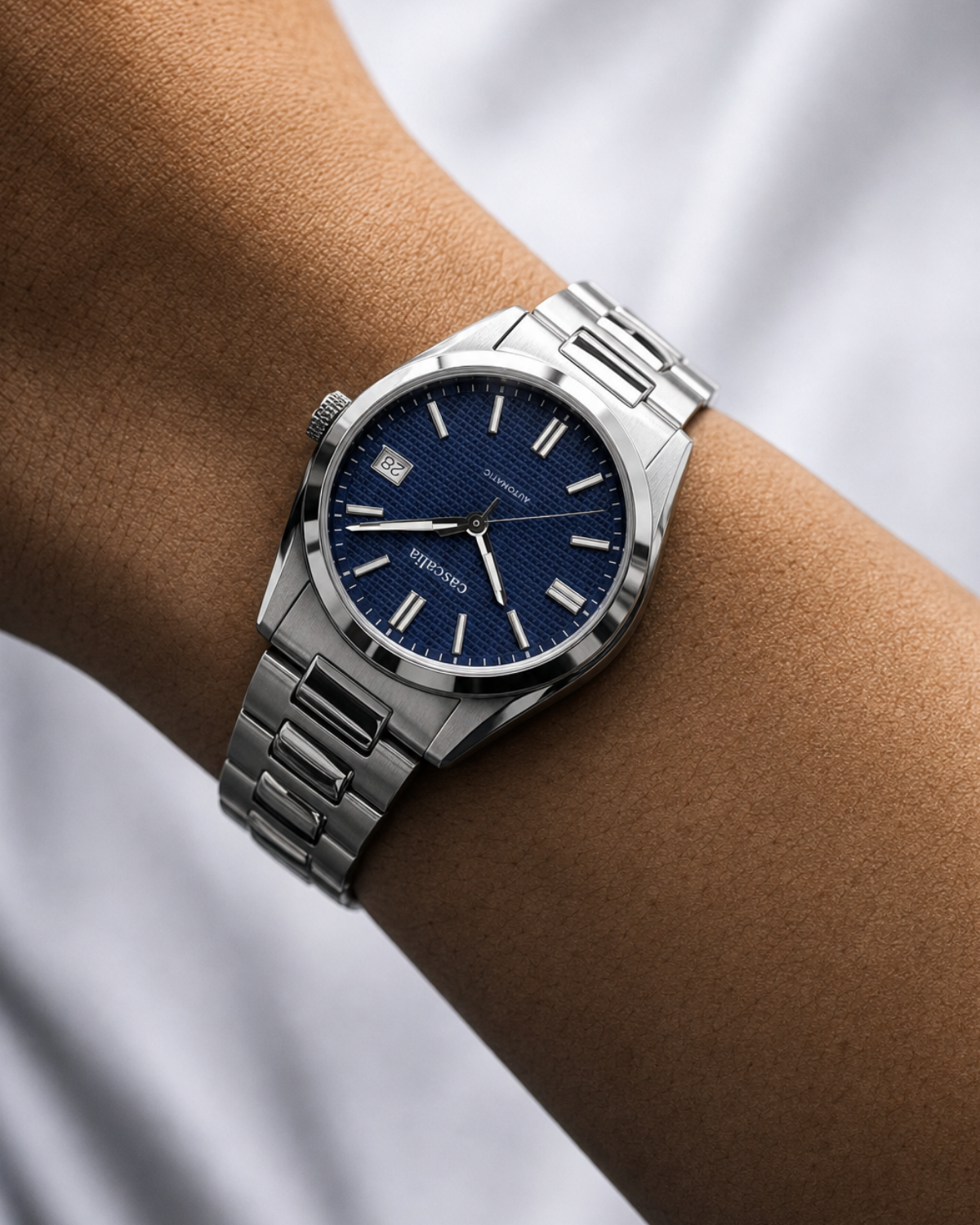 Solara Automatic Blue on the wrist