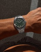 Solara Quartz Green on the wrist