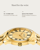 Tero Gold: 34 × 44 mm case, 6.9 mm thick