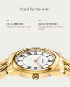 Tero Gold White: 34 × 44 mm case, 6.9 mm thick