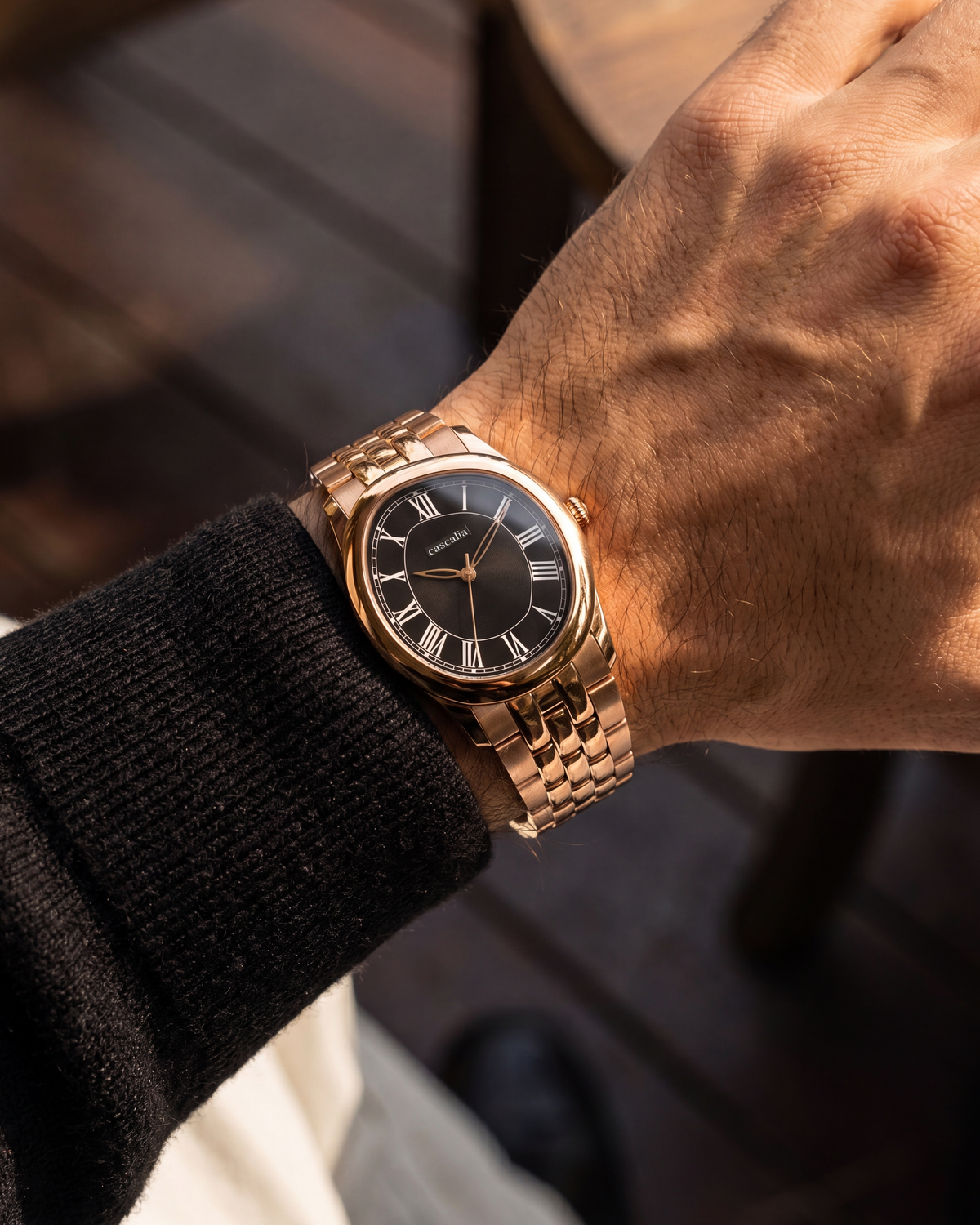 Tero Rosegold Brown on the wrist