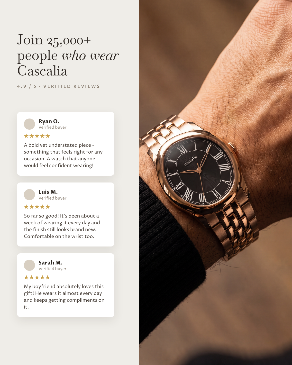 Tero Rosegold Brown: verified customer reviews