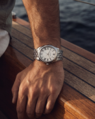 Tero Steel White on the wrist