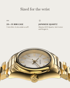 Vela Gold: 28 × 35 mm case, 7 mm thick