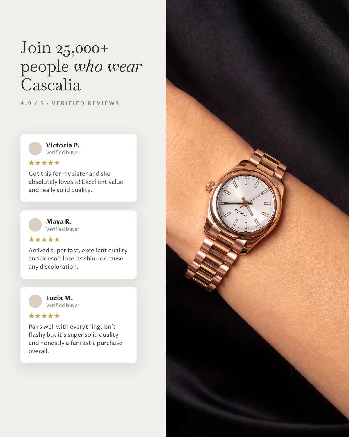 Vela Rosegold: verified customer reviews