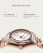 Vela Rosegold: 28 × 35 mm case, 7 mm thick