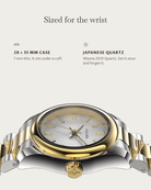 Vela two tone: 28 × 35 mm case, 7 mm thick